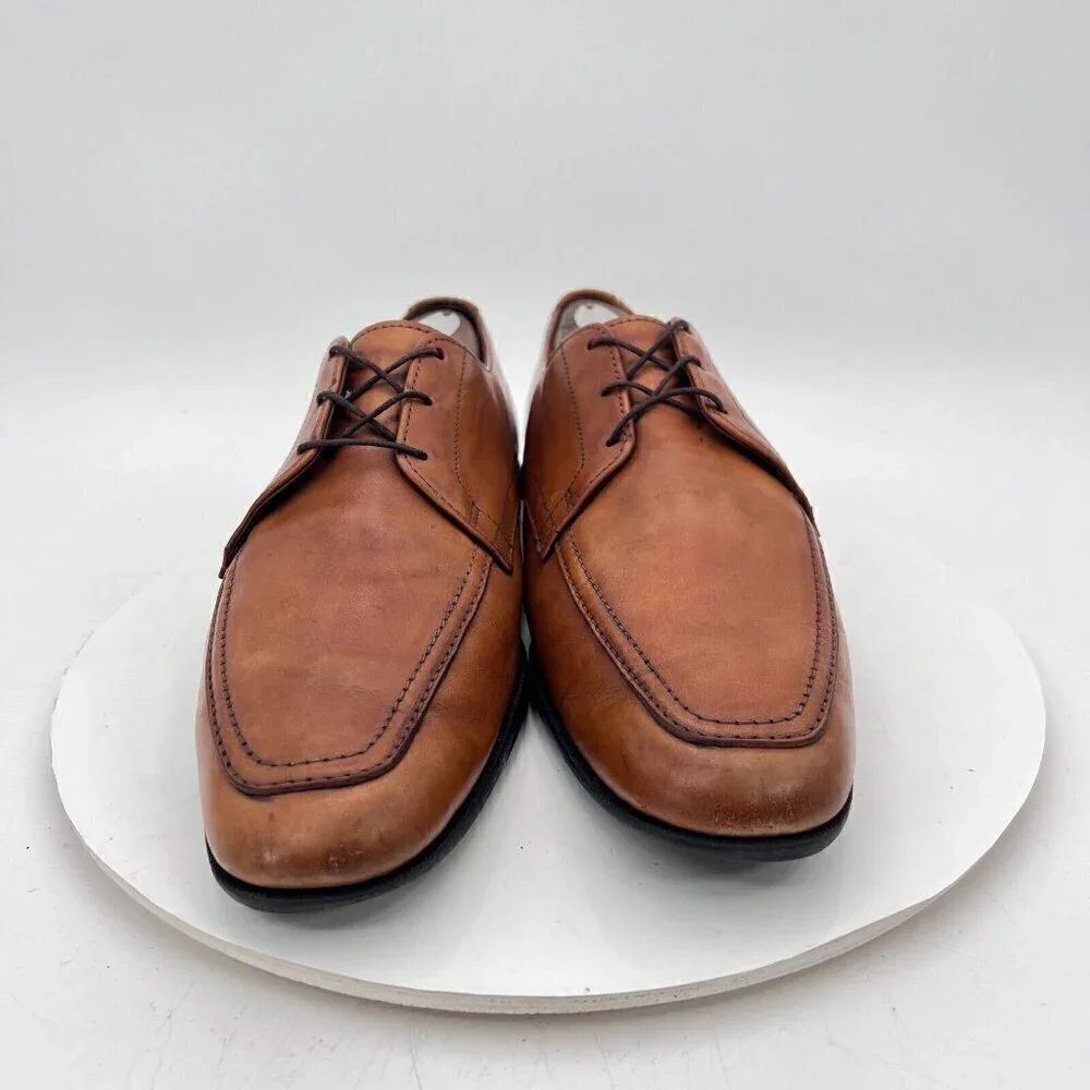 Allen Edmonds Tribeca Men Size 9D Brown Walnut Leather Derby Dress Shoes